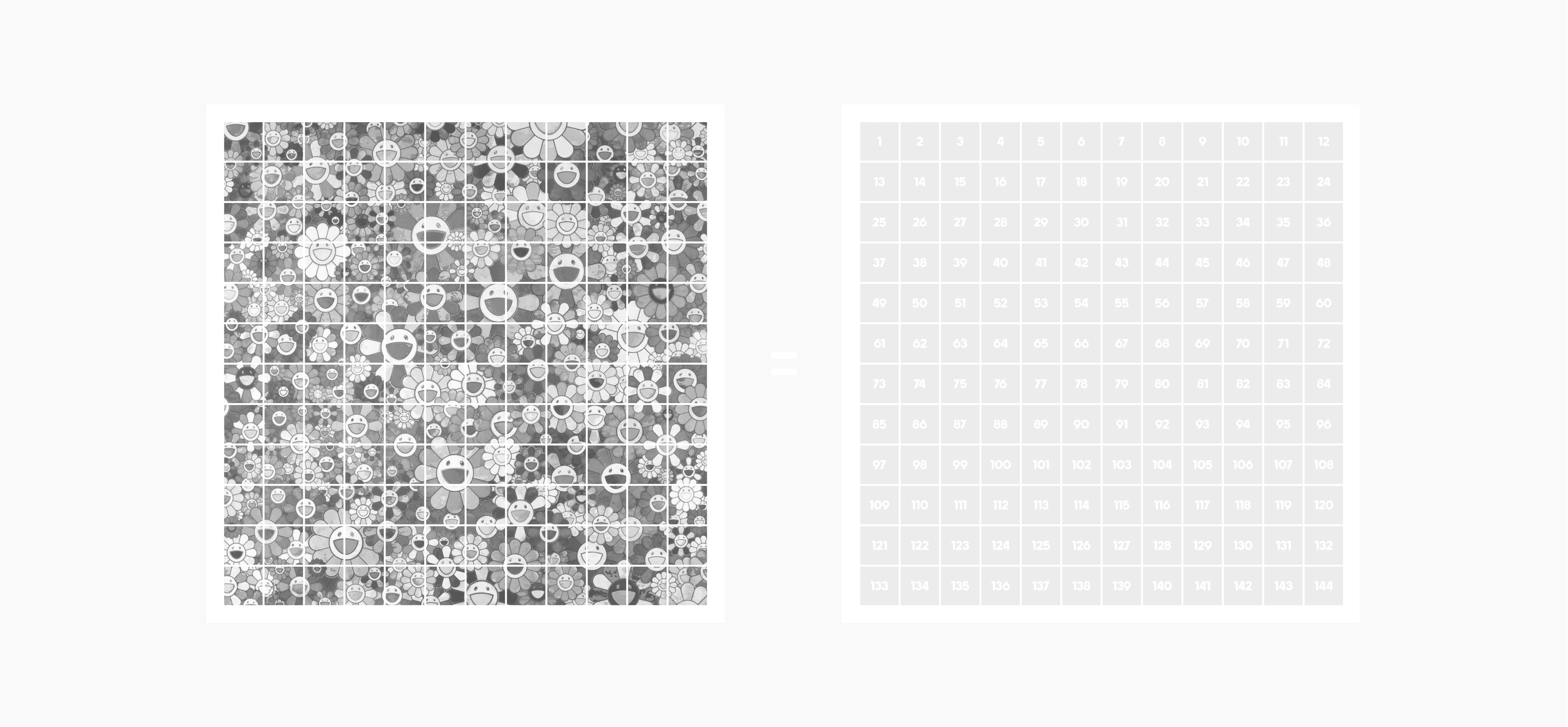 Each Number leads to a different piece, cut up.